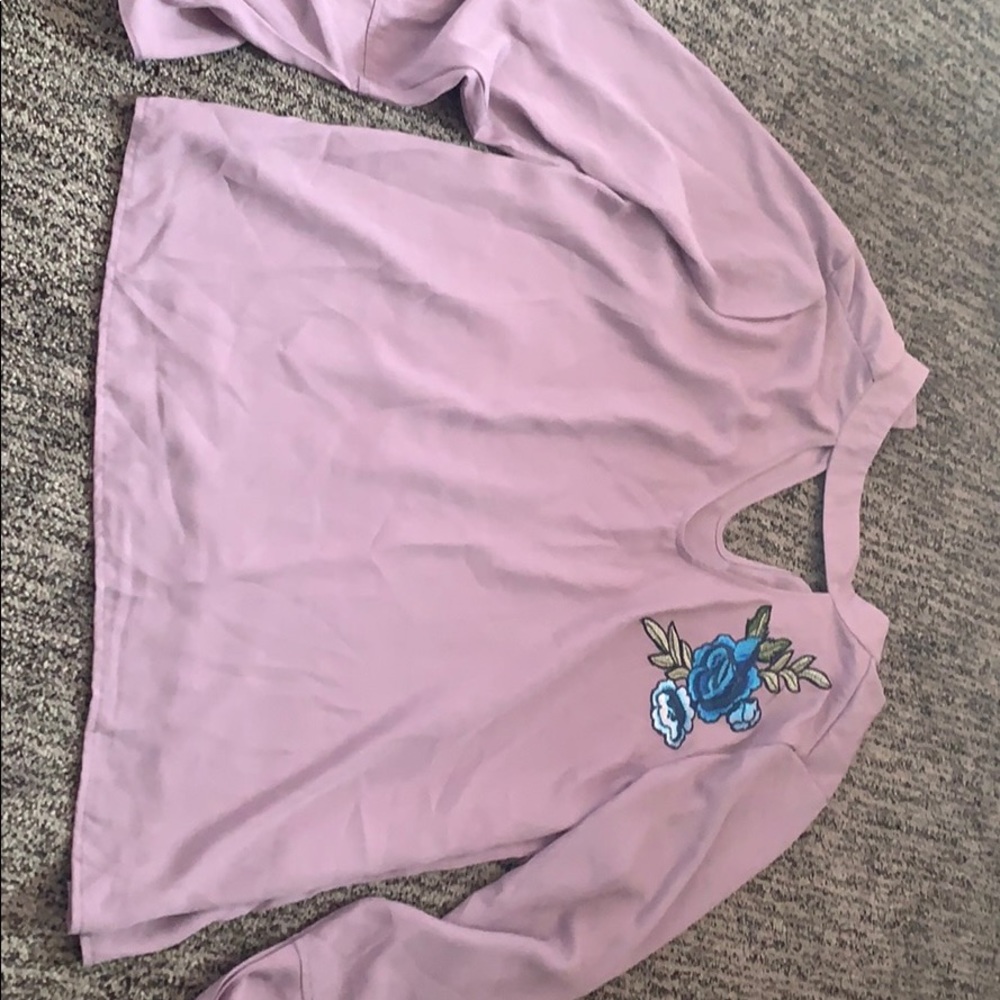 No comment XL lavender long sleeve blouse